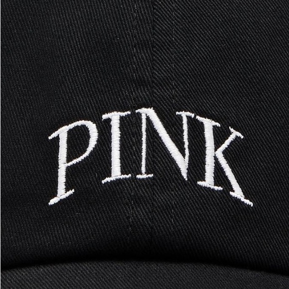 NWT Victoria Secret Baseball Hat Black Color with White Embroidered Letters PINK - Picture 4 of 7